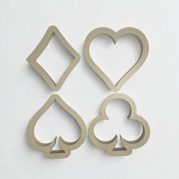 Playing Card Cookie Cutter Set – 4 Pack Poker Suit Shapes - Picture 1 of 4